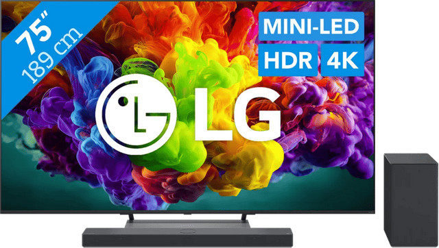 LG QNED85 Mini-LED 75 inch TV (2026) met LG DSC9S