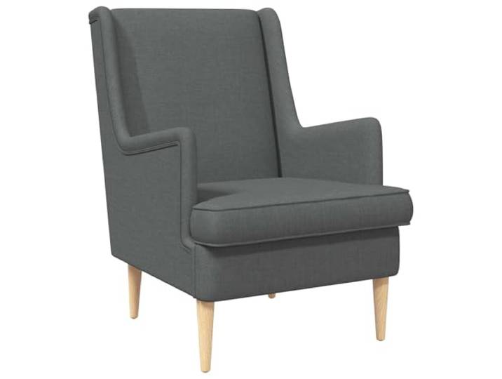 Sessel dunkelgrau aus Stoff mit Kissen und Gummibeinen Material: Textil, Farbe: dunkelgrau, Beine: Kautschukholz, Kissen abnehmbar, Schaumstofffüllung, Montage erforderlich