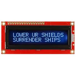SparkFun Basic LCD, 16x2 Zeichen, Weiß auf Schwarz, 5V, mit Headern