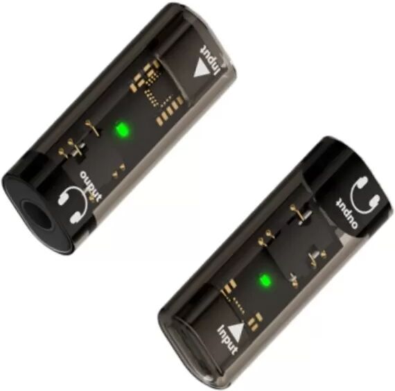 INF 3.5mm Female zu USB-C Female Adapter (2er-Pack) mit Digitalem DAC, 16bit/48KHz, High-Fidelity-Audio Transparent+Schwarz