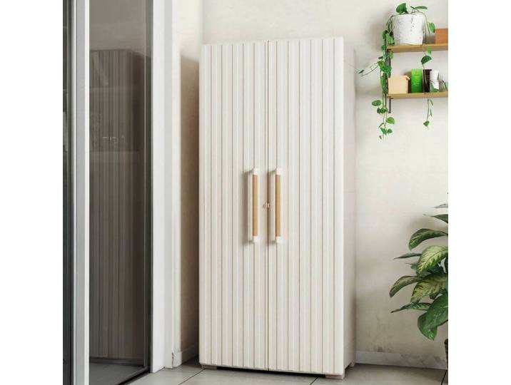 Armoire d'Extérieur Melville Dmora en Plastique Sable Marron 45x80x180h cm