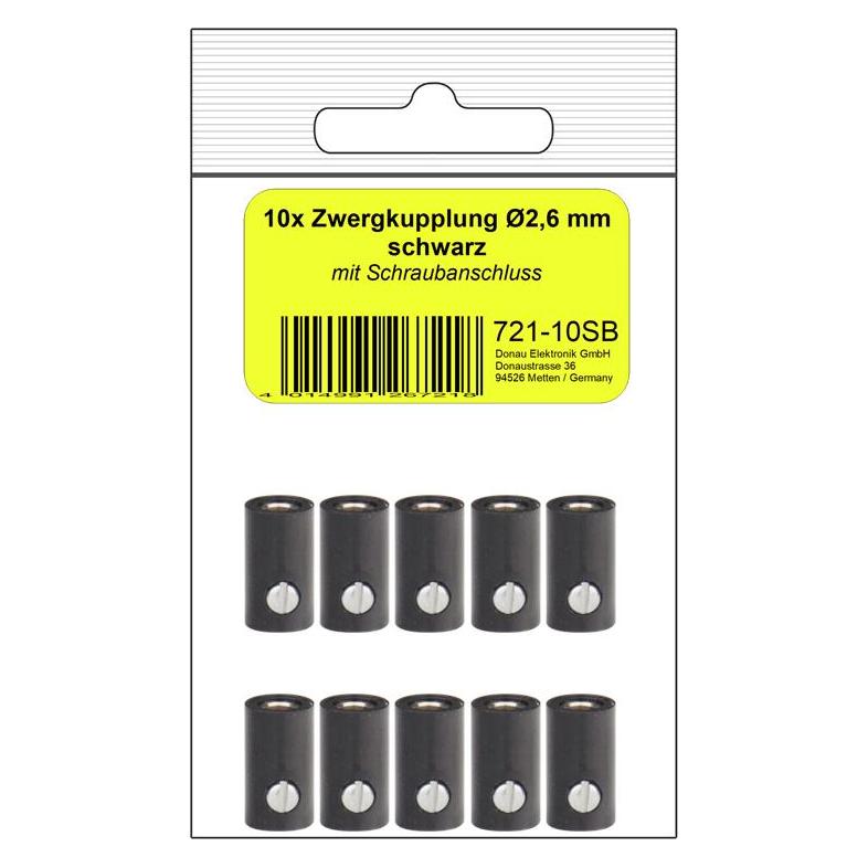 Donau 10 ZWERGKUPPLUNG 2,6mm schwarz (721-SB)