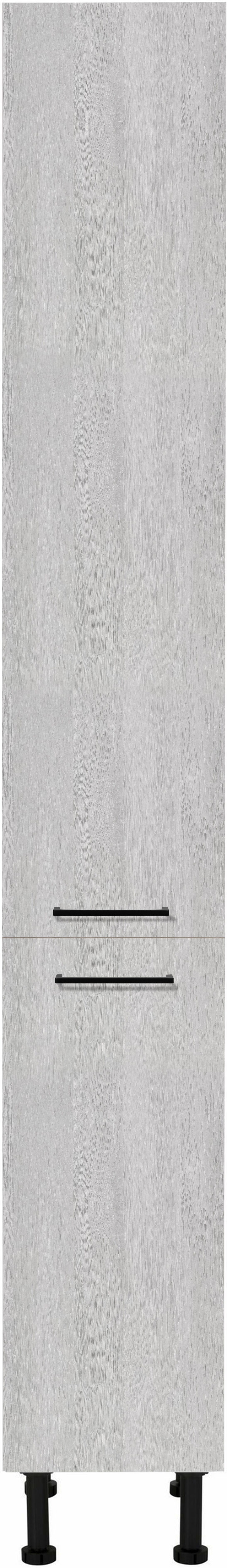 Apothekerschrank WIHO KÜCHEN "Nisos", weiss (front: wilton oak, korpus: wilton oak), B:30cm H:210cm T:58cm, Schränke, Apothekerschrank, 30 cm breit, Soft-Close in Schubladen, verstellbare Füsse, ohne Platte front: wilton oak, korpus: wilton oak B/H/T: 30c