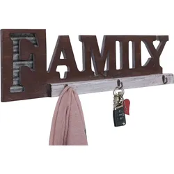 Wandgarderobe MCW-A91 Family, Garderobenpaneel, Landhaus Holz Metall