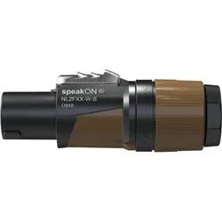 Neutrik speakON 2P Cable Connector - S Schwarz-braunes Gehäuse - Kleine Kabeldurchmesser