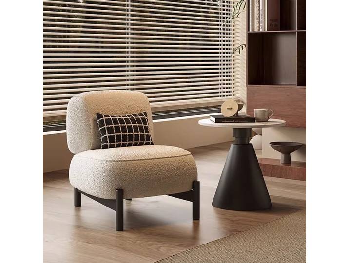 Canapé simple style crème pour salon, fauteuil de détente, chaise longue simple, mobilier de salon, mobilier de maison