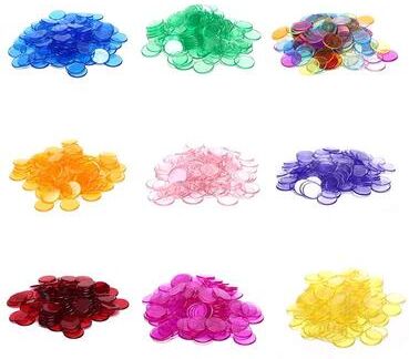 Inspired Living 100 Piece Poker Chips Set 19mm Bingo & Game Counting Chips For Cards, Math, And Board Games mix