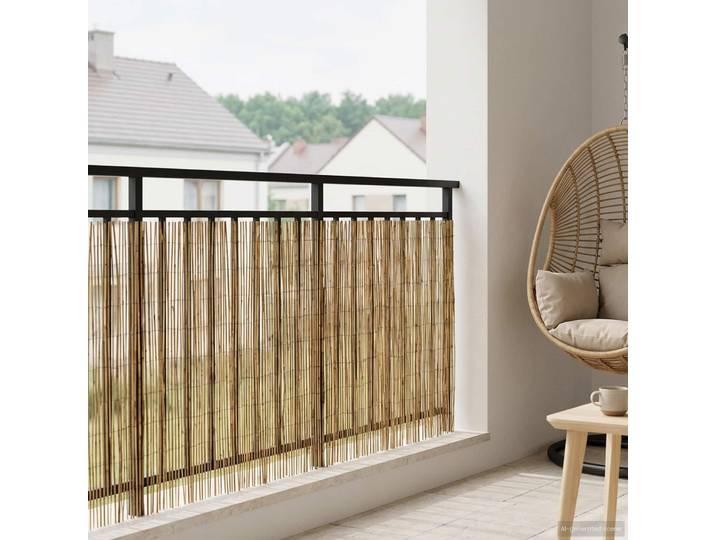 vidaXL Gartenzaun Kohlenstoff 600 x 90 cm Schilf