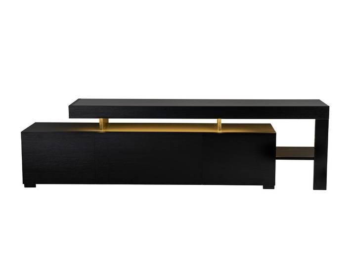 Meuble TV en bois Beliz 192 x 37 x 53 cm - Bois Noir