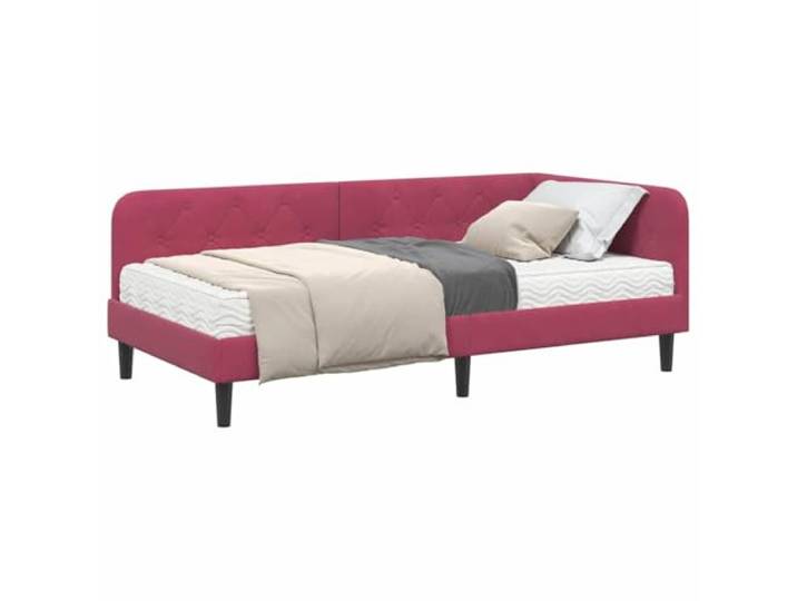 KTHLBRH Ecksofa Bett Samt Weinrot 90 x 190 cm Platzsparendes L-Design, weicher Premium-Stoff, für modernes Wohnzimmer