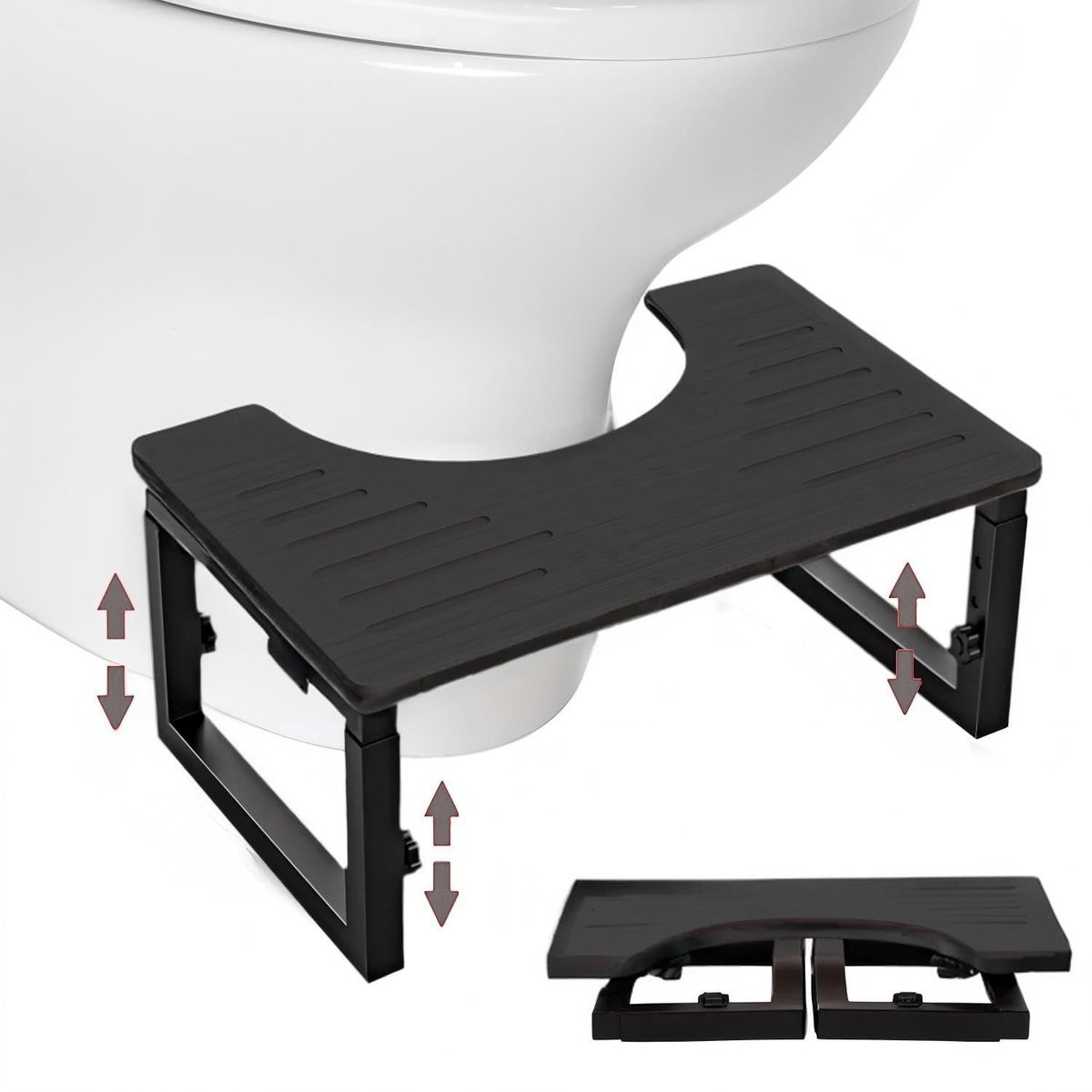 Omgoods Hoogte Verstelbare Toiletstoel - Vouwbare Toiletkruk voor Volwassenen en Kinderen