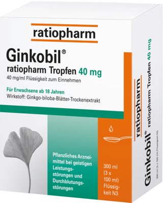 ratiopharm GmbH GINKOBIL-ratiopharm Tropfen 40 mg 300 ml 06680912