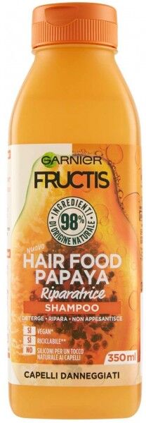L'Oreal Garnier Fructis Hair Food Shampoo Riparatore 350ml.Papaya Per Capelli Danneggiati