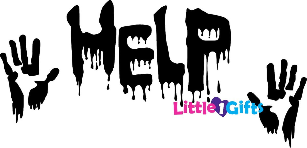 Little1gifts Halloween Raamsticker Help voor volwassenen