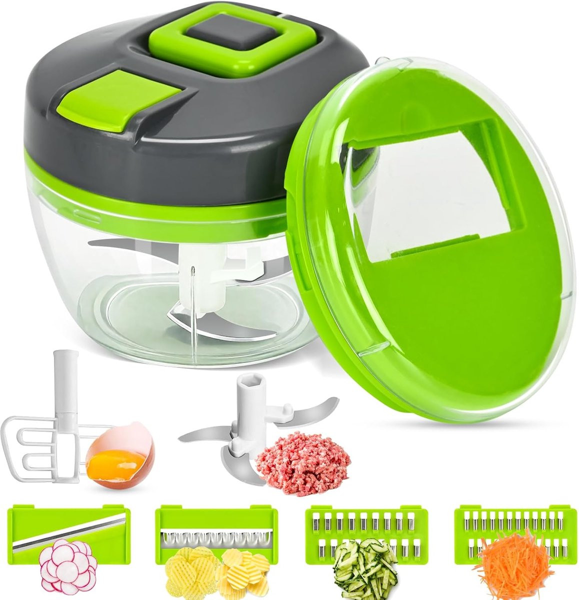 Handmatige 6-in-1 multifunctionele uiensnijder