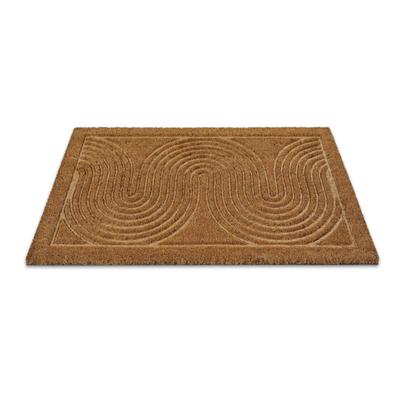 Fußmatte WECON HOME "Retro Flow", beige (natur), B:40cm H:14mm L:60cm, Kokos, Teppiche, Fußmatte, Kokos, pflegeleicht, rutschfest, Retro Design, Schmutzfangmatte