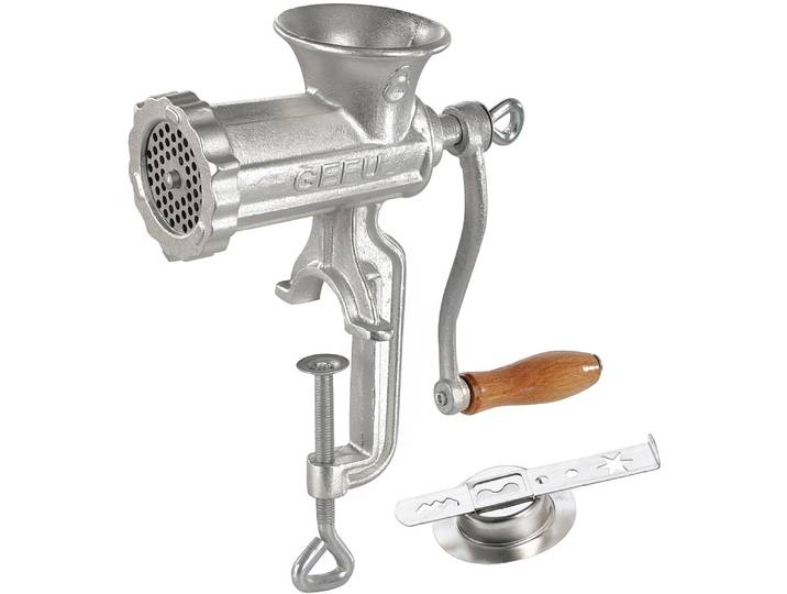 Fleischwolf GEFU TRICA , silber, B:26,5cm T:9cm, Zerkleinerer, Fleischwolf, langlebig, einfach zu bedienen, ideal für Hobbyköche und Profis