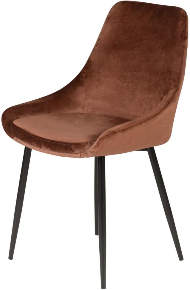 Zago Chaise en velours marron Jaune 48x84x55cm