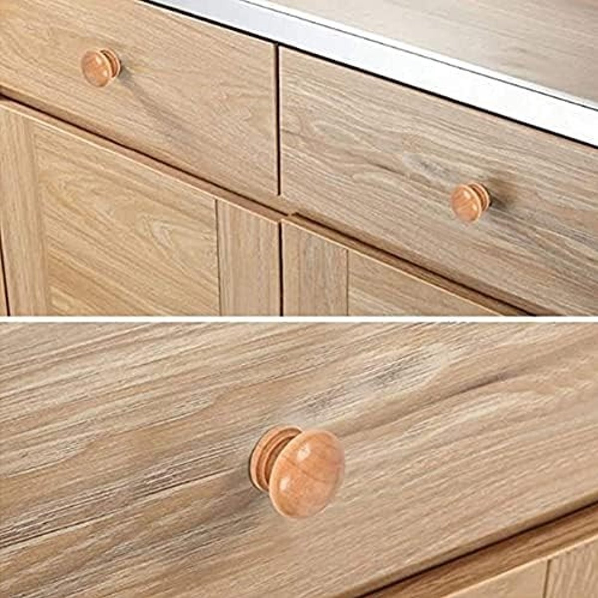 Natuurlijke Houten Ladeknoppen voor Meubels - 10 Stuks Handgrepen voor Keuken, Kast en Slaapkamer
