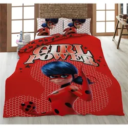 COFI 1453 Miraculous Ladybug Bettwäsche 140x200 + 63x63 cm aus Mikrofaser