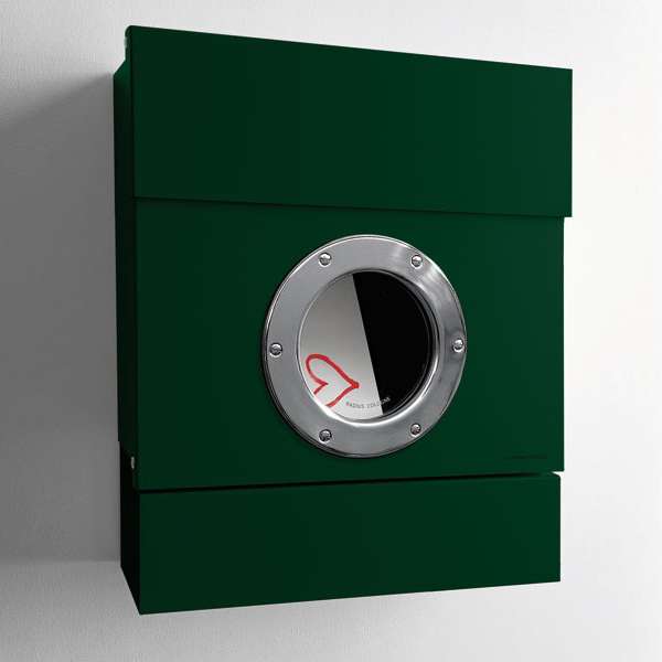 Radius Design Letterman 2 Briefkasten (ohne Klingel, dunkelgrün (RAL 6005), ohne... ohne Klingel | dunkelgrün (RAL 6005) | ohne Pfosten 505 O