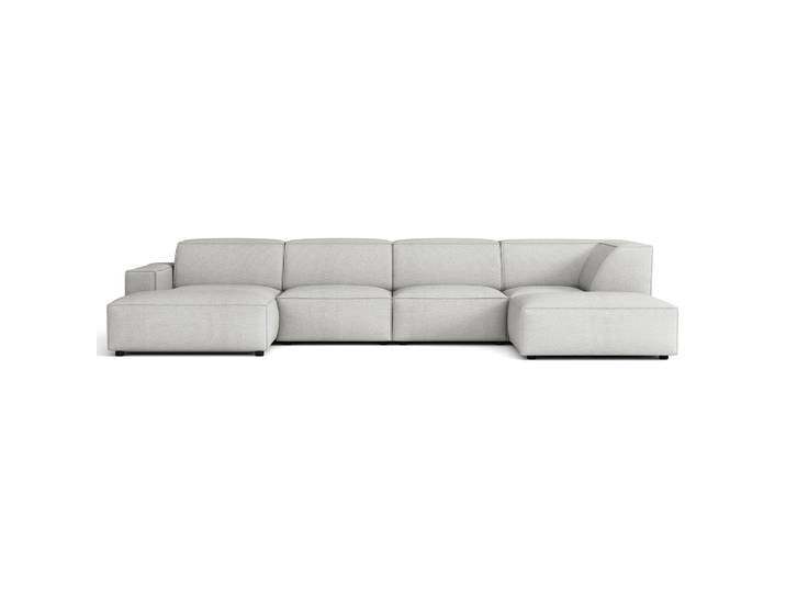 Großes U-förmiges modulares Ecksofa Sellmo mit Pouf,