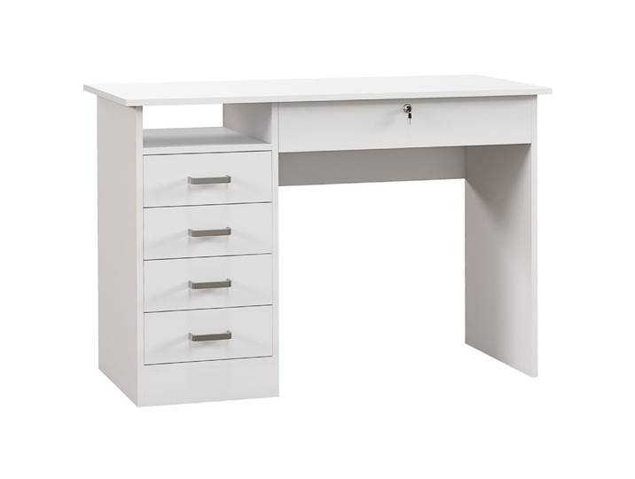 Bureau informatique verrouillable blanc