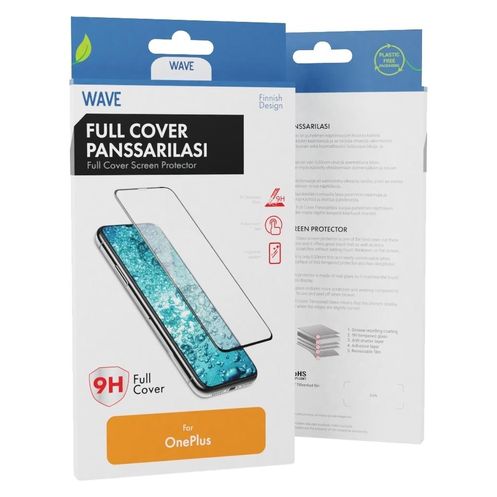 Wave Full Cover -panssarilasi, OnePlus Nord / Nord 2 / Nord 2T, musta (1 Stk., OnePlus Nord, OnePlus Nord 2 5G, OnePlus Nord 2T 5G) (WAVE-FC-OP-NO-BK)