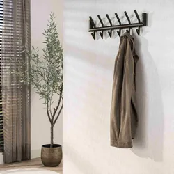 Wandgarderobe Obut Metall mit 12 Haken, Bronze/Drift Brown