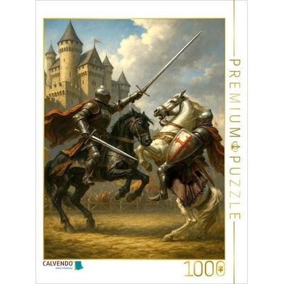 CALVENDO Puzzle Ritter im Turnierkampf | 1000 Teile Lege-Größe 64x48cm Foto-Puzzle für glückliche Stunden
