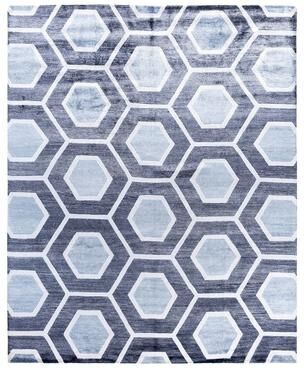 Overton "Modern One-of-a-Kind Hand-Knotted Area Rug, Gray - 8' 3"" x 10' 2"""