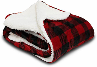 Alpine Fleece 8712 Micro Mink Sherpa Blanket in Red Buffalo size ONE   Cotton LB8712