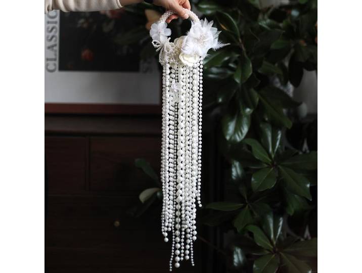 Premium perle cascade main porter fleur mariage mariée goutte d'eau main Bouquet mariage photographie perle Bracelet Bouquet