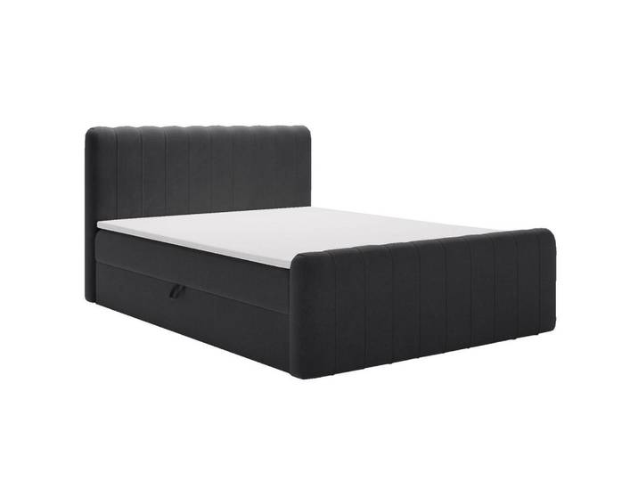 Graingold Boxbett Osteno 140x200 Schwarz, 140x200 cm, Schlafzimmer, Betten, Boxspringbetten