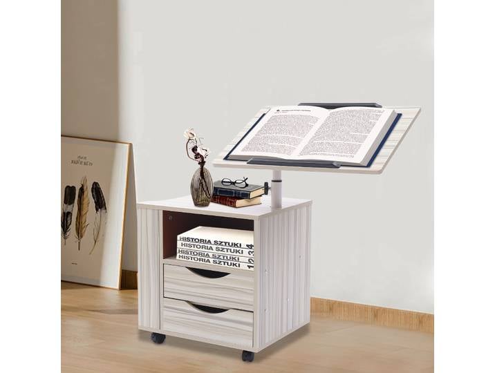 Table de chevet mobile réglable, table de chevet blanche, chambre à coucher, salon, bureau