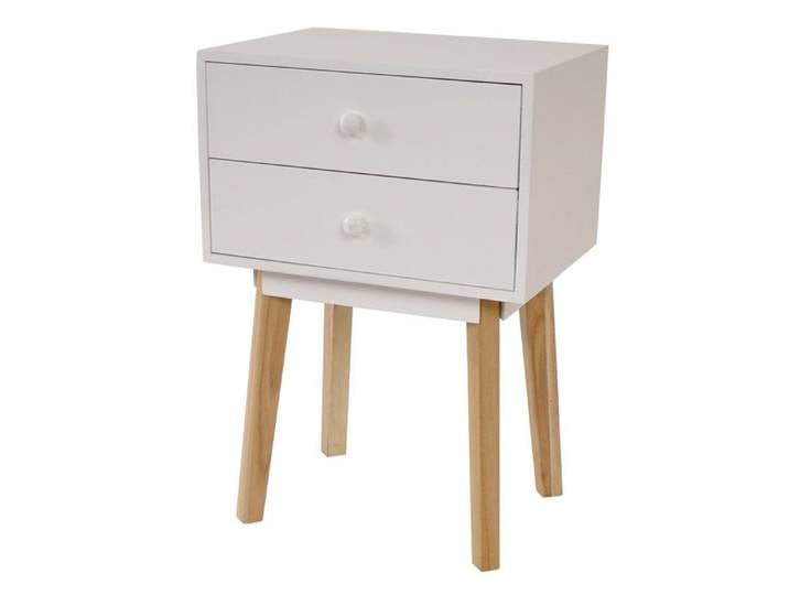 Commode Malmö T271 armoire table d'appoint design rétro 59x40x30cm ~ blanc