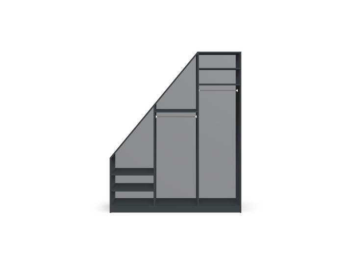 Dachschrägenschrank nach Maß - Schrank mit Schräge und vielen Optionen Premium Dekore Schwarz