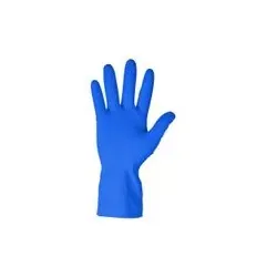 Latex Haushaltshandschuhe Blau | Universalhandschuhe mit Baumwoll-Innenbeschichtung & Grip-Profil | 1 Paar M