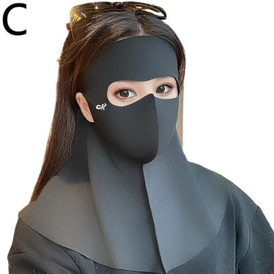Inspire Select Womens Ice Silk Anti UV Face & Neck Cover Mask Breathable Sunscreen Veil For Summer Cycling & Outdoor Sports black