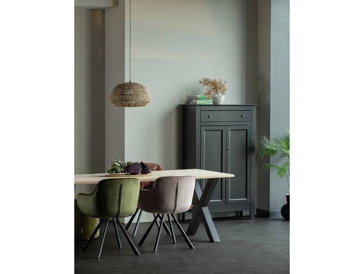 Massiver Esstisch 200cm Braun X-Form