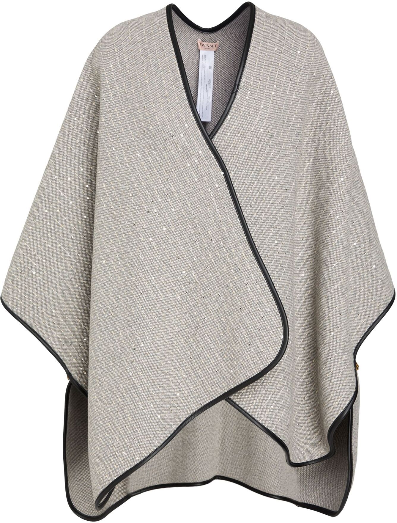 Twinset Poncho Mujer Gris ONESIZE Mujer