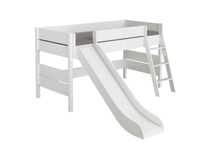 Paidi Spielbett mit Rutsche TIAGO, Weiß, Holznachbildung