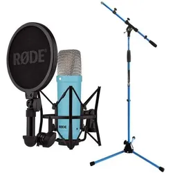 RØDE NT1 Signature Blue Blau Mikrofon mit Stativ in Blau, Mikrofon