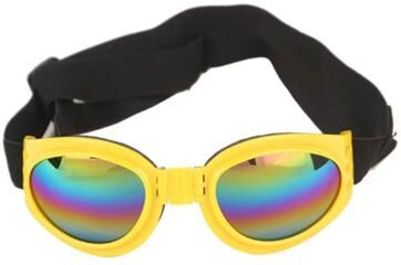 Uplift Essentials Foldable Pet Sunglasses UV Protection & Windproof Goggles For Dogs And Cats yellow