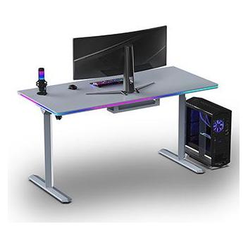 Ultradesk Gaming-Tisch QUEST, 140x70cm, 72-120cm, grau-grau (UD-QST-FRGY/DTGY)