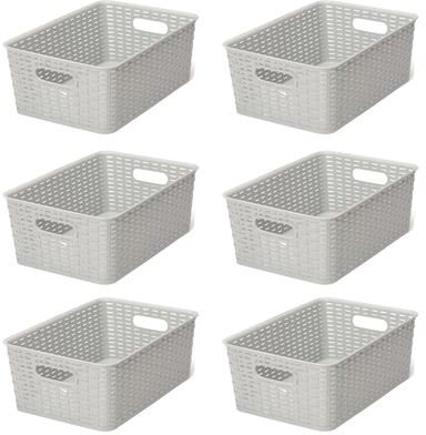 YBM Home Plastic Rattan Storage Box Basket Organizer, BA425