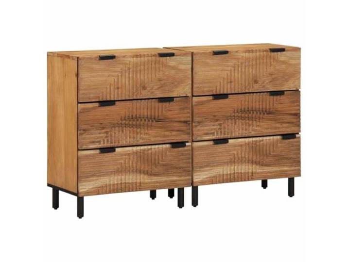 Heofavd Sideboard 2er Set 120x33x75 cm Kommode Akazie Massivholz