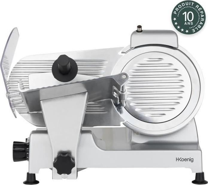 H.Koenig MSX220 Fleischschneider, 220 mm Klinge, 0-12 mm Schnittstärke, 240 W Motor