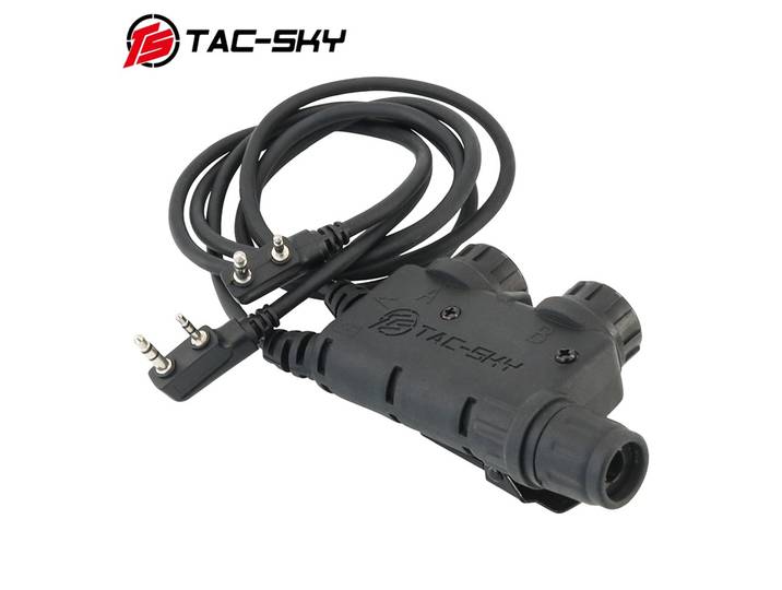 Adaptateur de casque tactique TS TAC-SKY talkie-walkie PTT double commande V2 U94 PTT Compatible Kenwood Plug talkie-walkie