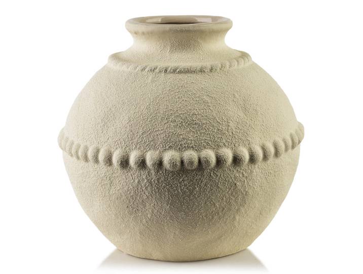 Mondex Vasen Manon 19x14x21cm Polyresin, Beige, Kunststoff, 22 cm, Dekoration, Vasen, Keramikvasen